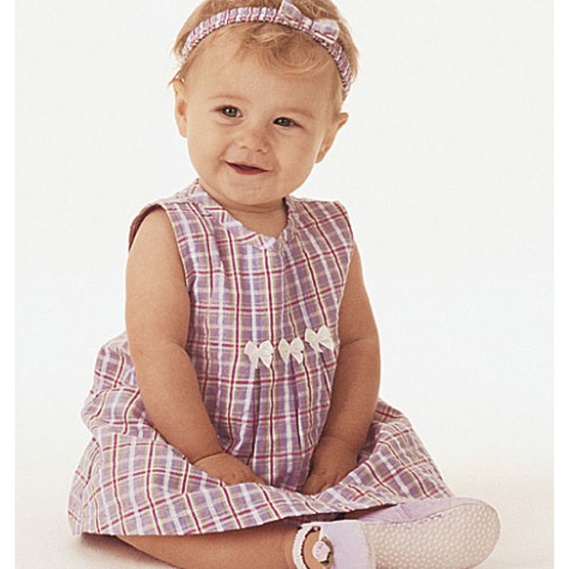 Patron Butterick 3405/NB - Robe, haut, barboteuse, culotte & bande de tête