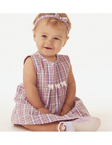 Patron Butterick 3405/NB - Robe, haut, barboteuse, culotte & bande de tête