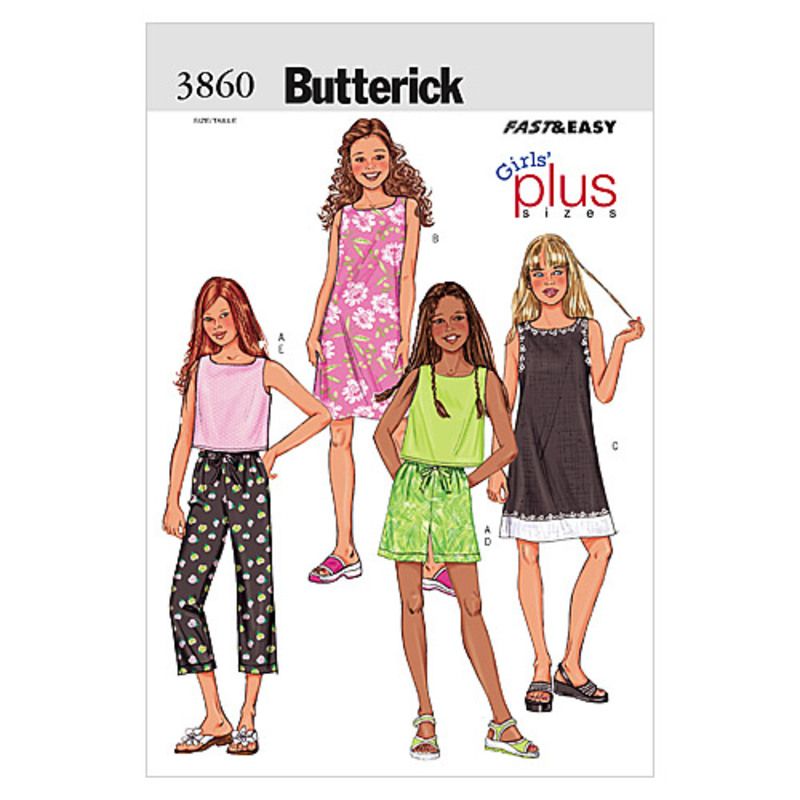 Patron Butterick 3860/7 - Haut, robe, short et pantalon