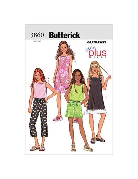 Patron Butterick 3860/7 - Haut, robe, short et pantalon