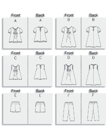 Patron Butterick 4176/2 - Haut, robe, short et pantalon