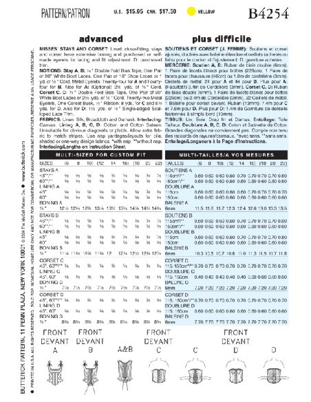 Patron Butterick 4254/6 - Ensemble polyvalent