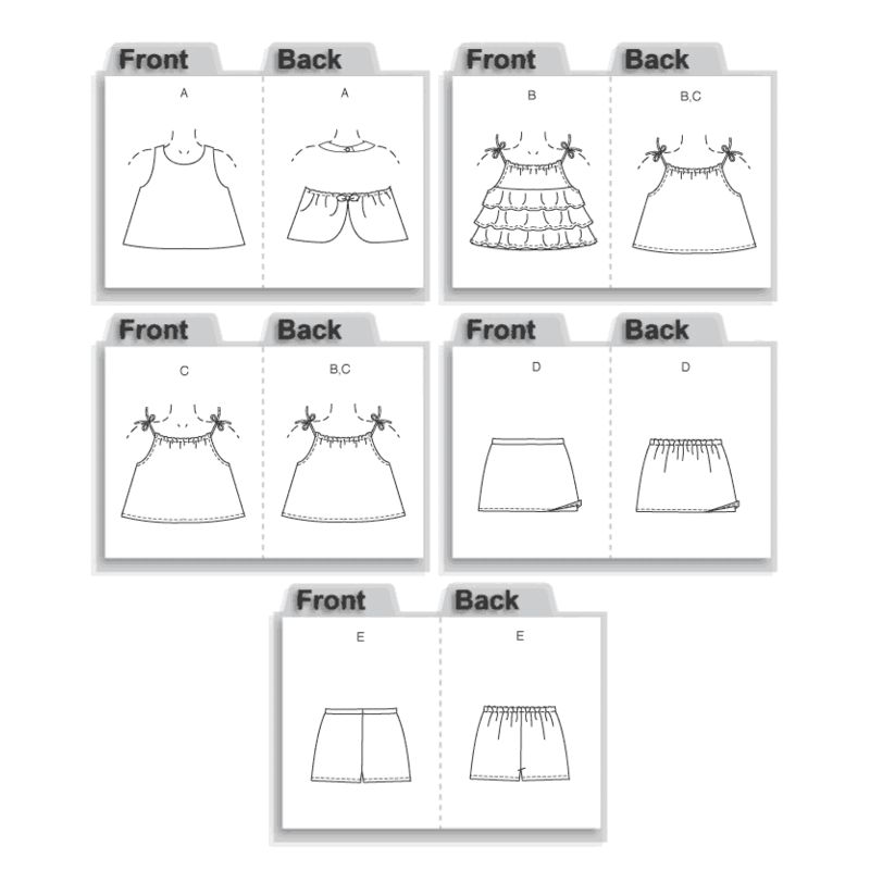 Patron Butterick 4503/CDD - Haut, jupe et short