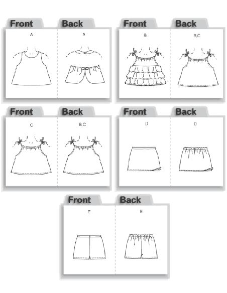 Patron Butterick 4503/CDD - Haut, jupe et short