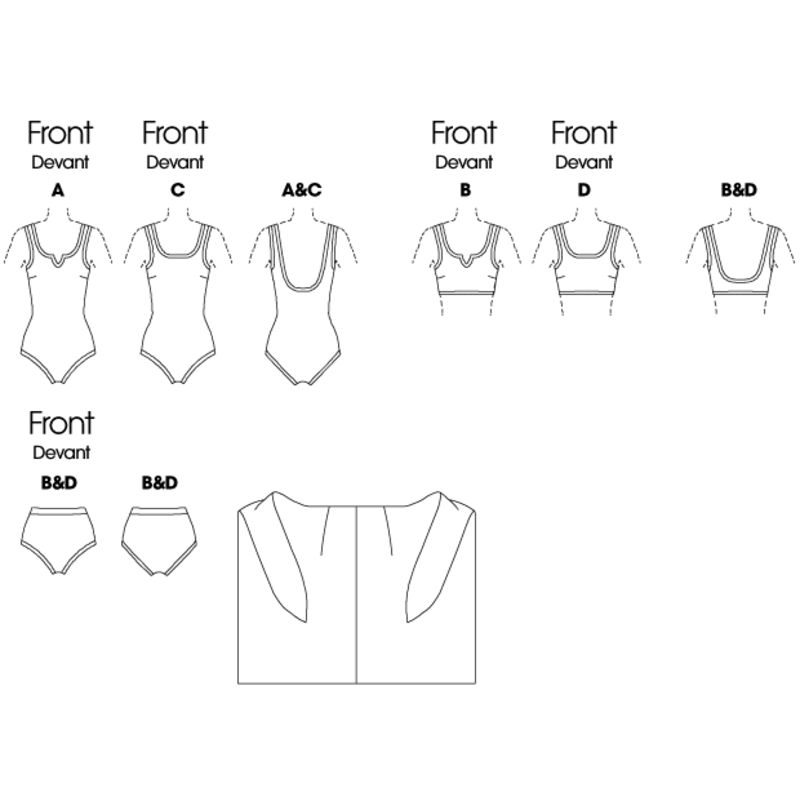 Patron Butterick 4526/AA - Maillot de bain et paréo