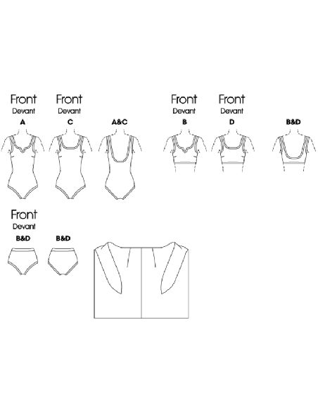 Patron Butterick 4526/AA - Maillot de bain et paréo