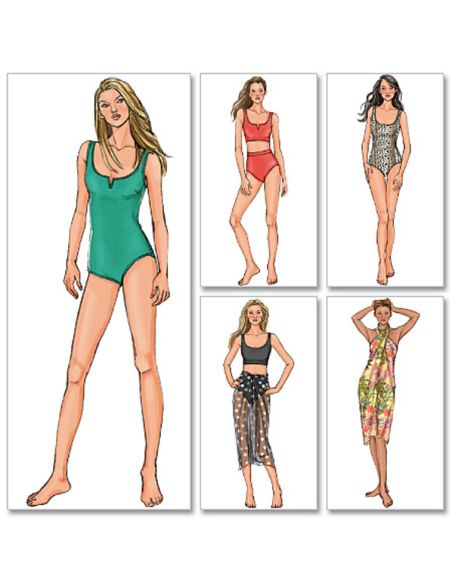 Patron Butterick 4526/AA - Maillot de bain et paréo