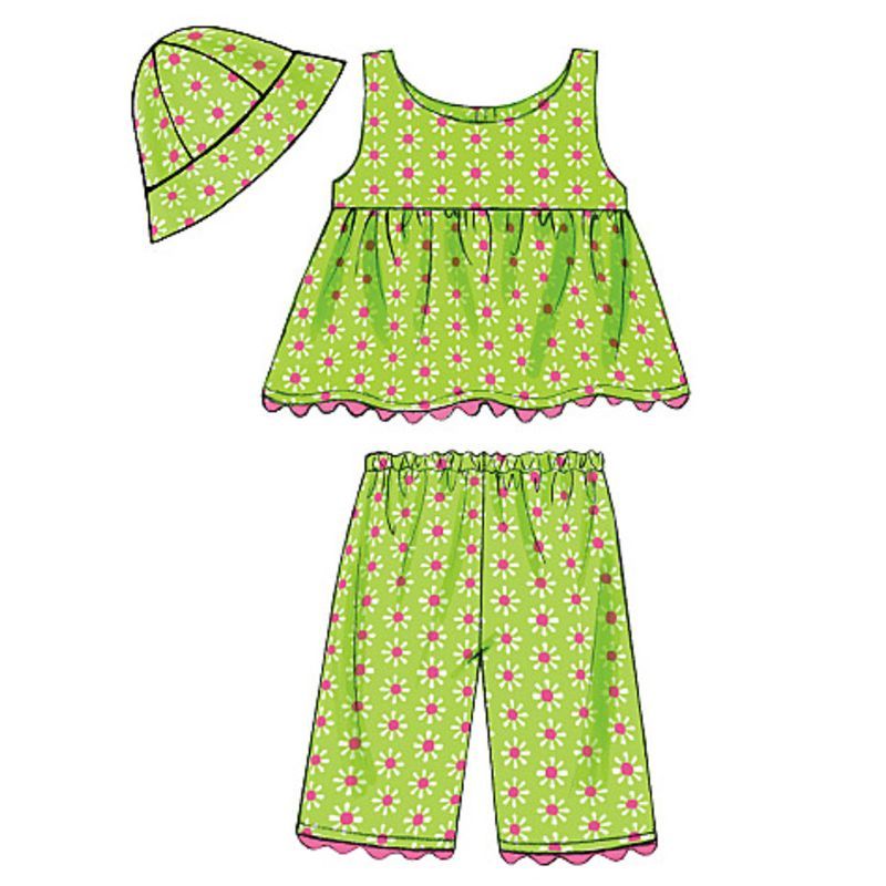 Patron Butterick 5017/OSZ - Haut, robe, culotte, short, pantalon et chapeau