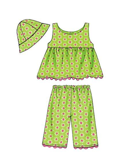 Patron Butterick 5017/OSZ - Haut, robe, culotte, short, pantalon et chapeau