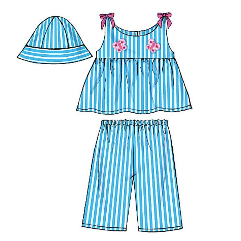 Patron Butterick 5017/OSZ - Haut, robe, culotte, short, pantalon et chapeau