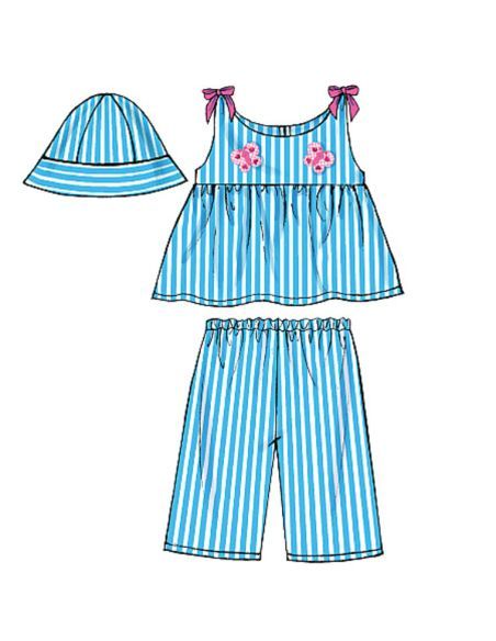 Patron Butterick 5017/OSZ - Haut, robe, culotte, short, pantalon et chapeau