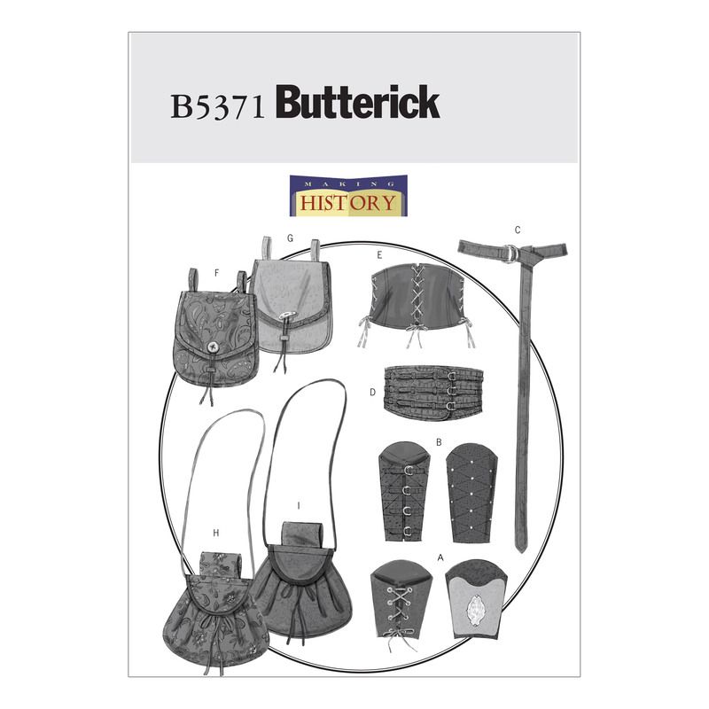 Patron Butterick 5371/XM - Bande de poignet, corset, ceinture et petits sacs