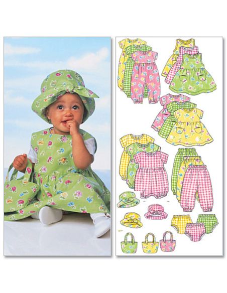 Patron Butterick 5624/NB - Robe, chasuble, barboteuse, combinaison, culotte, pantalon et sac