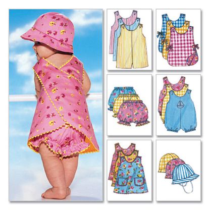 Patron Butterick 5625/NB - Barboteuse, chasuble, culotte et chapeau 2