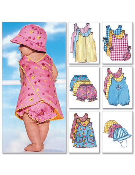 Patron Butterick 5625/NB - Barboteuse, chasuble, culotte et chapeau