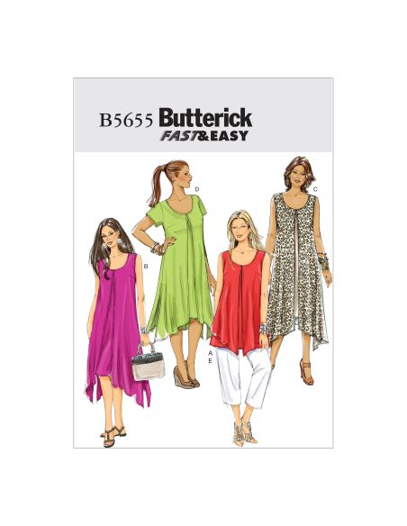 Patron Butterick 5655/B5 - Haut, robe et pantalon