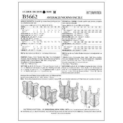 Patron Butterick 5662/A5 - Corsets 2
