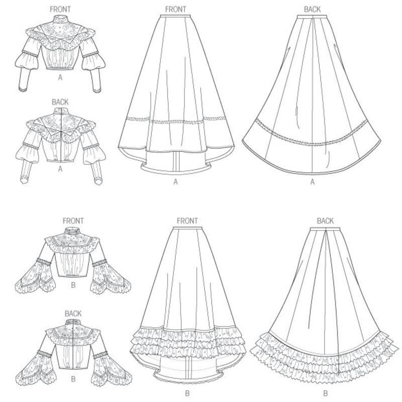 Patron Butterick 5970/B5 - Haut, jupe et ceinture