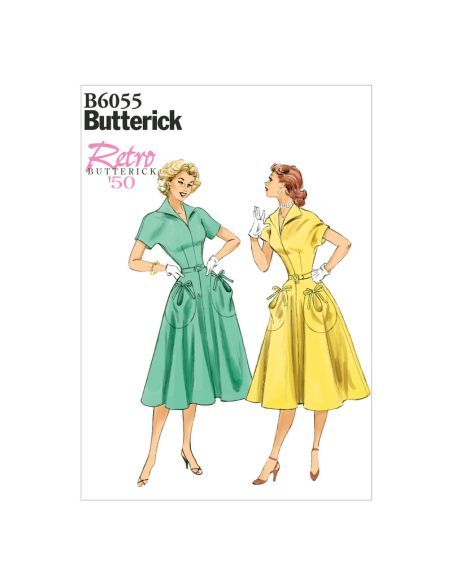 Patron Butterick 6055/A5 - Robe et ceinture