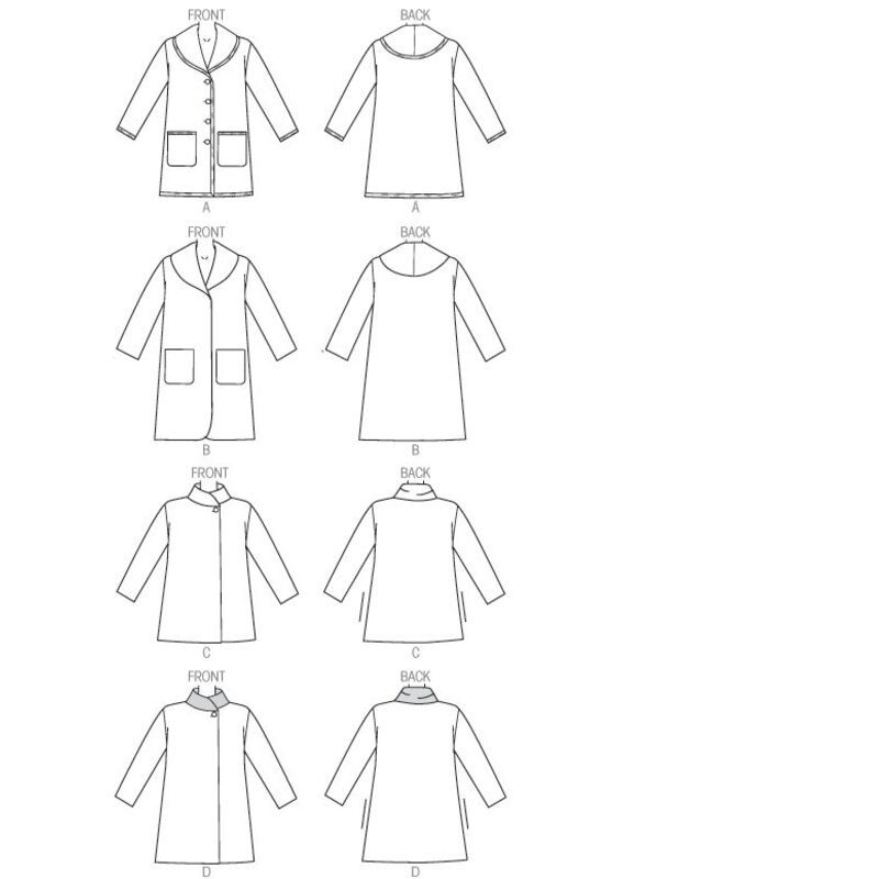 Patron Butterick 6107/Y - Manteau