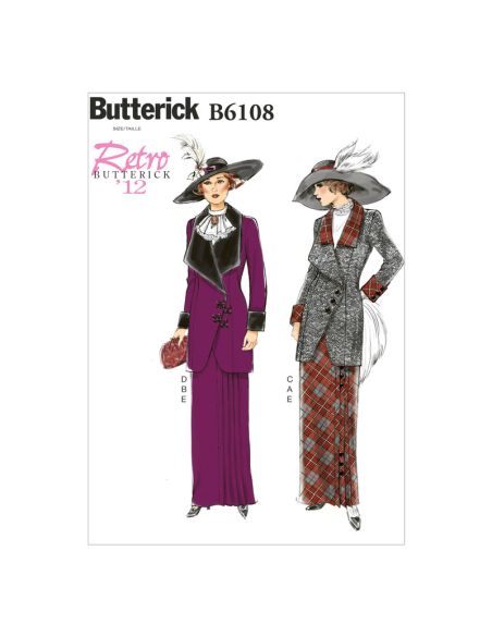 Patron Butterick 6108/A5 - Veste, bavette et jupe