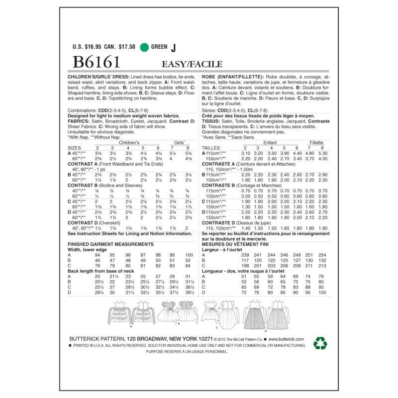 Patron Butterick 6161/CDD - Robe