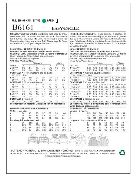 Patron Butterick 6161/CDD - Robe