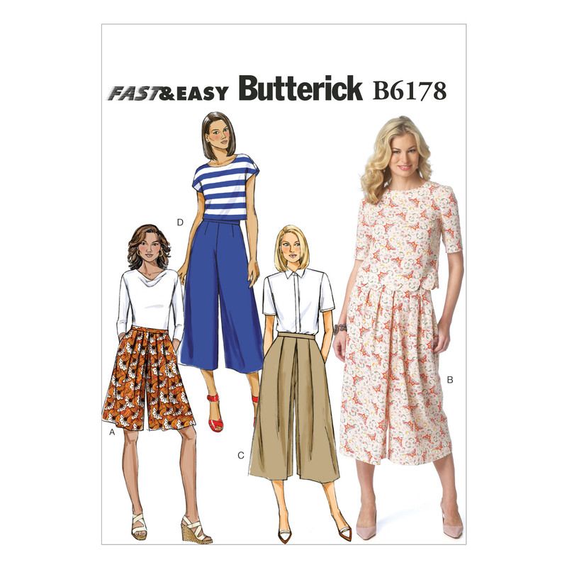 Patron Butterick 6178/A5 - Jupe-culotte