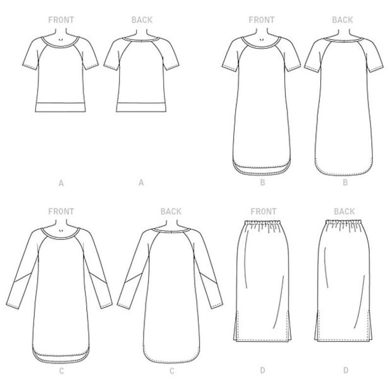 Patron Butterick 6207/Y - Haut, robe et jupe