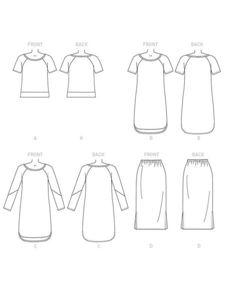 Patron Butterick 6207/Y - Haut, robe et jupe