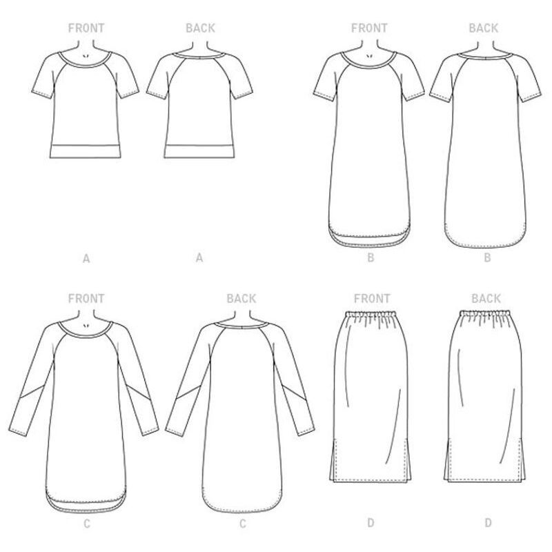 Patron Butterick 6207/Y - Haut, robe et jupe