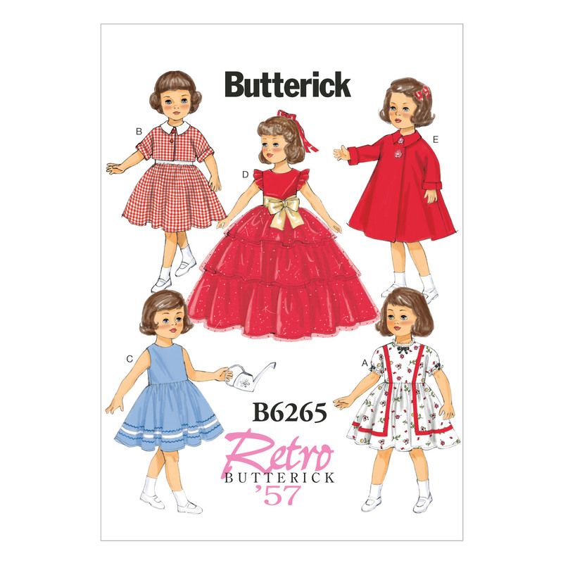 Patron Butterick 6265/OSZ - Vêtement pour poupée de 46cm