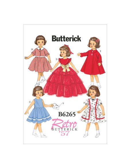 Patron Butterick 6265/OSZ - Vêtement pour poupée de 46cm