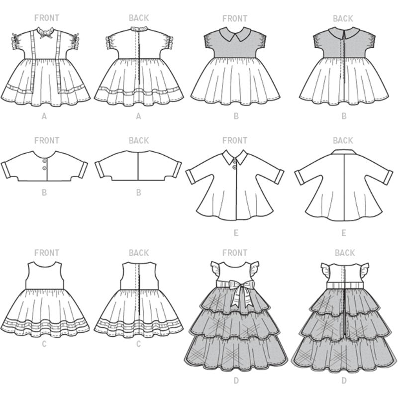Patron Butterick 6265/OSZ - Vêtement pour poupée de 46cm