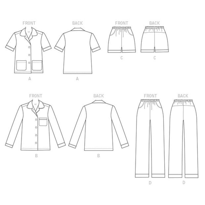 Patron Butterick 6296/A5 - Haut, short et pantalon