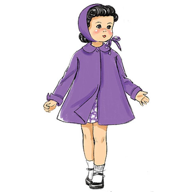 Patron Butterick 6336/OSZ - Vêtement retro pour poupée de 46cm