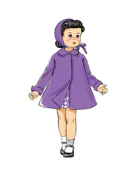 Patron Butterick 6336/OSZ - Vêtement retro pour poupée de 46cm