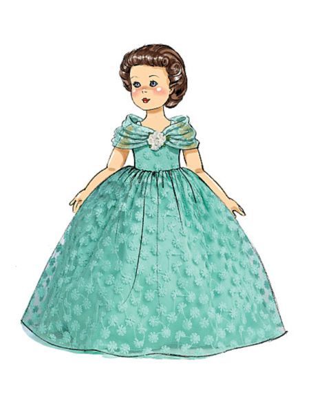 Patron Butterick 6336/OSZ - Vêtement retro pour poupée de 46cm