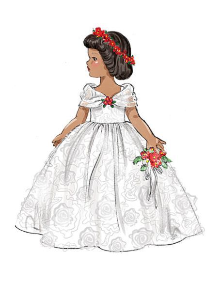 Patron Butterick 6336/OSZ - Vêtement retro pour poupée de 46cm