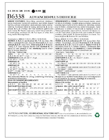 Patron Butterick 6338/A5 - Déguisement