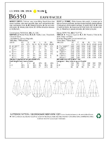 Patron Butterick 6350/Y - Robe