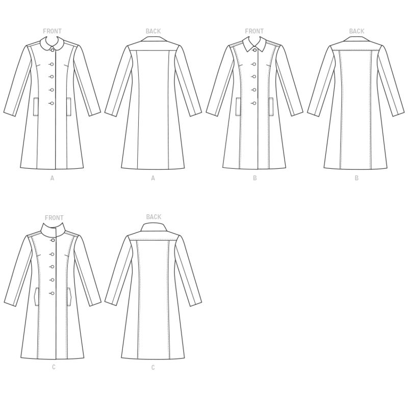 Patron Butterick 6385/A5 - Manteau