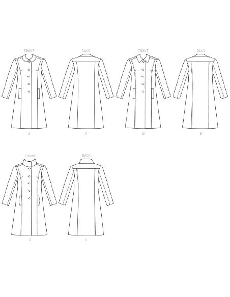Patron Butterick 6385/A5 - Manteau