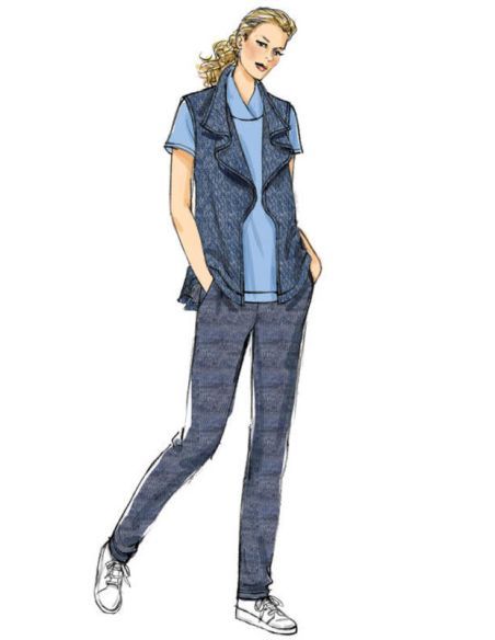 Patron Butterick 6388/Y - Gilet, hauts, robe et pantalon