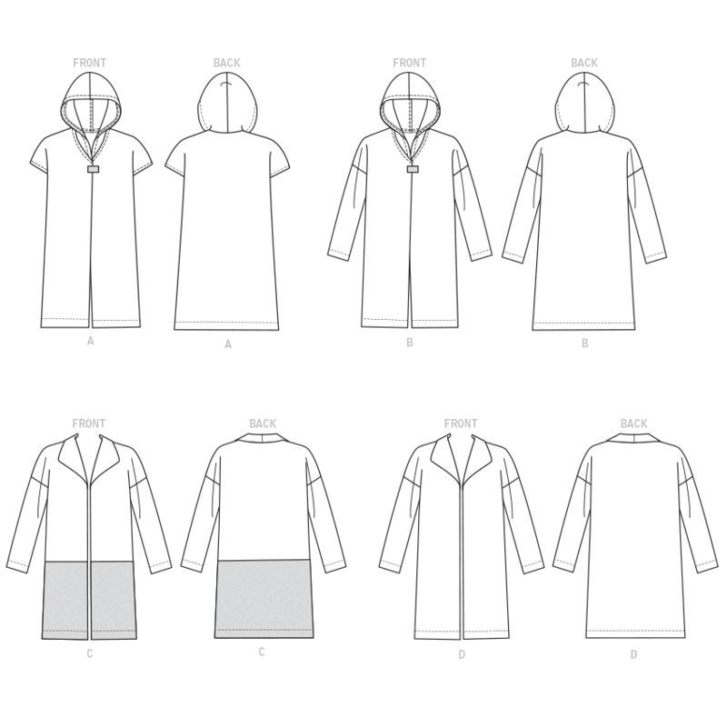 Patron Butterick 6394/Y - Manteau