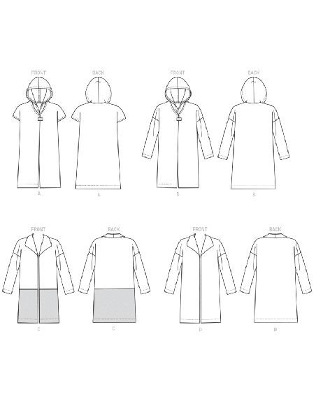 Patron Butterick 6394/Y - Manteau