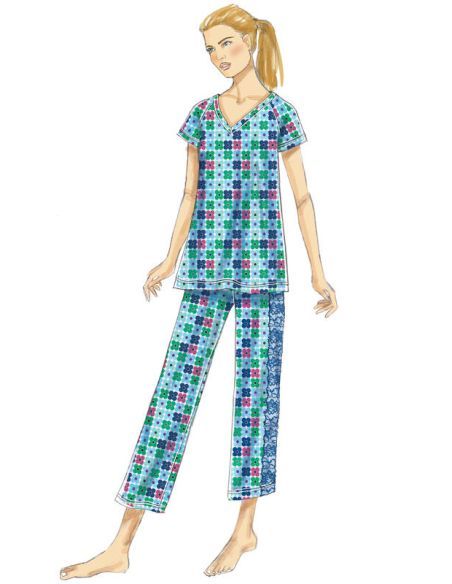 Patron Butterick 6428/Y - Peignoir, haut, chemise de nuit et pantalon