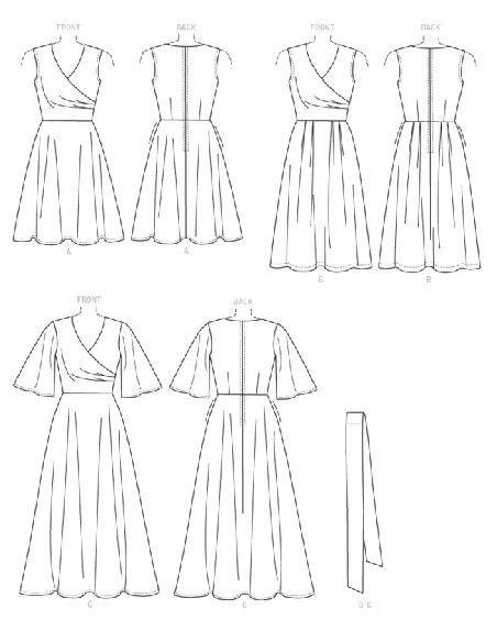 Patron Butterick 6446/A5 - Robe et ceinture