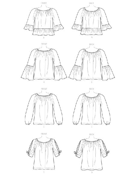 Patron Butterick 6455/Y - Haut