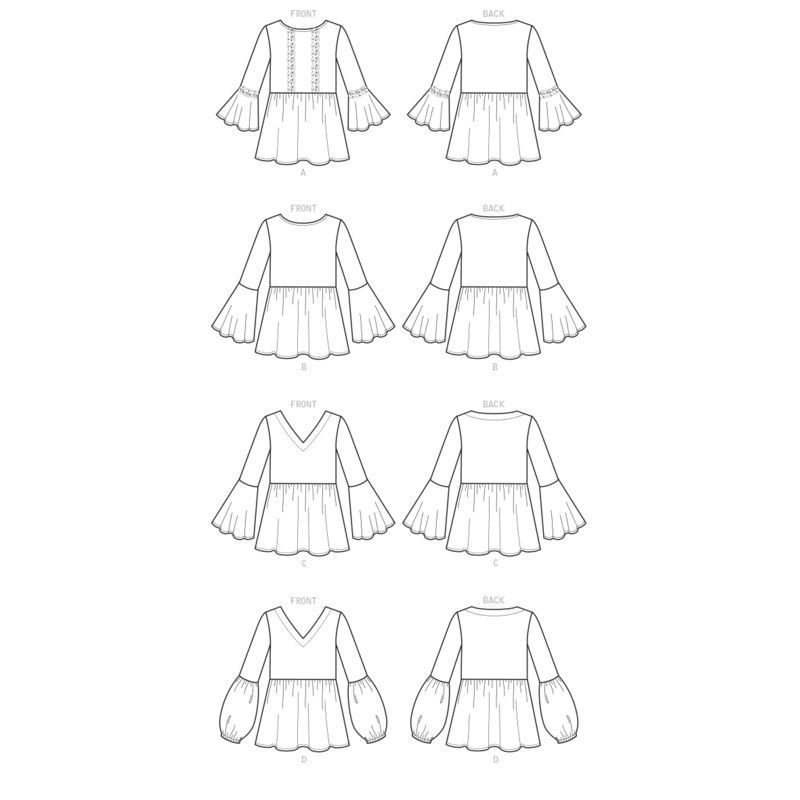 Patron Butterick 6486/Y - Hauts